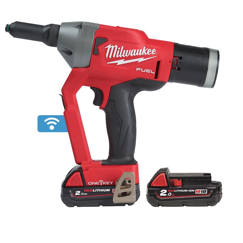 Milwaukee m18fprt-202x rivet gun c/w 2 x 2.0ah - EPG Machinery